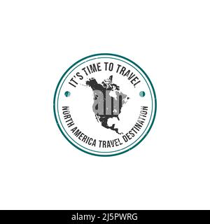 Grunge rubber stamp with the text North America travel destination written inside the stamp. Asia travel destination grunge rubber stamp Stock Vector