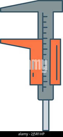 Calliper vector. Micrometer icon. Measurement tool illustration. Precise calipers engineer instrument isolated on white background Stock Vector