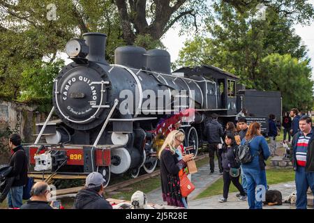 Argentina,  Salta province - Tourist attraction 'Tren a las Nubes' or train into the clouds . First stop is the original train from 80 years ago in Ca Stock Photo