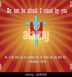 Jesus quotes. "Do not be afraid I stand by you". text positive quotes Stock Vector