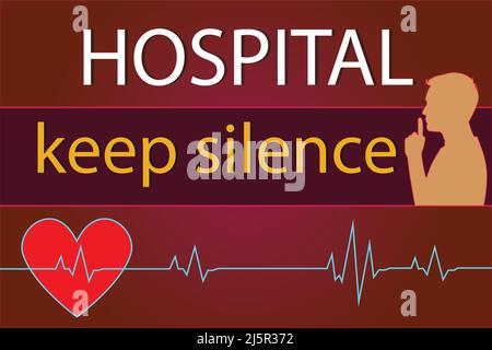 hospital keep silence. with gradient background Stock Vector