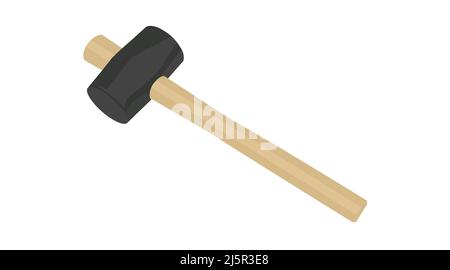 Mallet. Vector Isolated Illustration of a Mallet on a white background Stock Vector