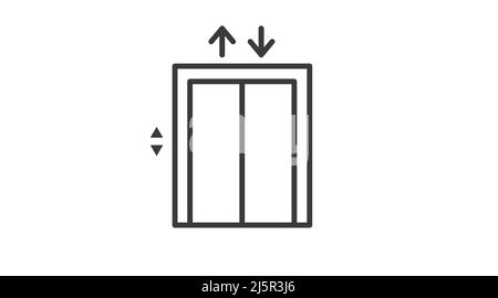 Elevator Icon. Vector isolated editable black and white illustration of an elevator Stock Vector