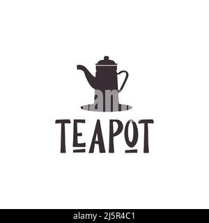 teapot traditional hipster logo design vector graphic symbol icon illustration creative idea Stock Vector