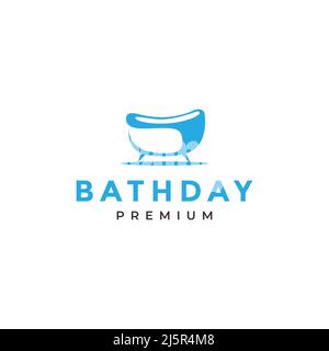 bathtub modern shape logo design vector graphic symbol icon illustration creative idea Stock Vector