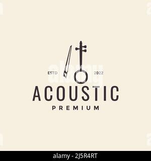 rebab musical instrument indonesia logo design vector graphic symbol icon illustration creative idea Stock Vector
