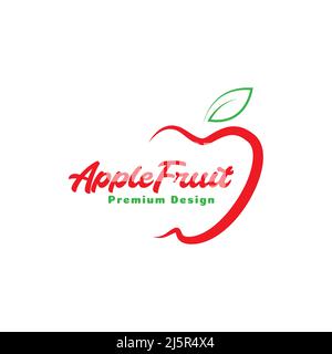 modern shape apple red fruit fresh logo design vector graphic symbol icon illustration creative idea Stock Vector