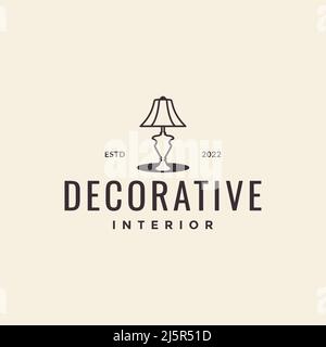 lighting traditional interior lamp logo design vector graphic symbol icon illustration creative idea Stock Vector