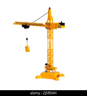 Toy construction cranes tower, heavy lift is used in Construction, manufacturing. Stock Photo