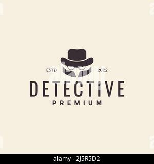 simple detective with hat logo design vector graphic symbol icon illustration creative idea Stock Vector