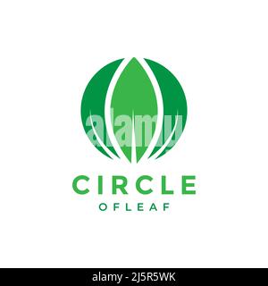 three leaf green group logo design vector graphic symbol icon illustration creative idea Stock Vector
