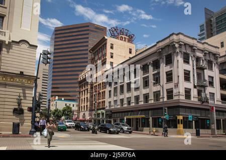 4th Ave in the Gaslamp Quarter, San Diego Stock Photo