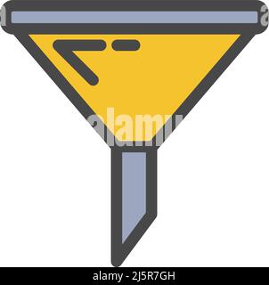 Funnel icon vector filter conversion flat sign Stock Vector