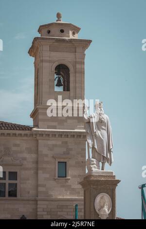 Streets of the histrorical centre of San Marino, San Marino - 12.07.2021 Stock Photo