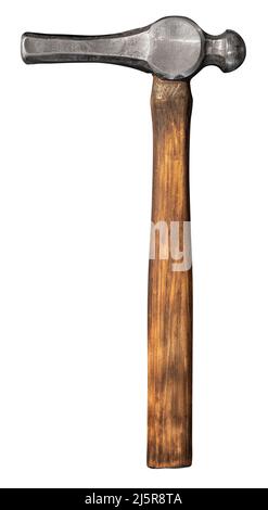 A Vintage Blacksmith's Hammer, Isolated On A White Background Stock Photo