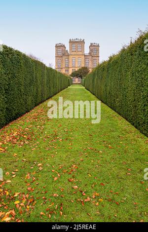 Autumn at Hardwick Hall an Elizabethan house built by Bess of Hardwick in the 1590s, Derbyshire, England UK Stock Photo