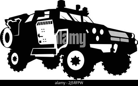 military vehicle vector, army car truck tank, max pro MRAP vehicle vector Stock Vector