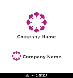 abstract color unity dot logo | flower logo Stock Vector