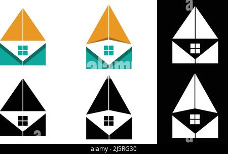 Paper Home Colorful modern home vector icon. modern house icon collection. Real estate. symbol Flat icon, icons for apps and websites editable vector Stock Vector