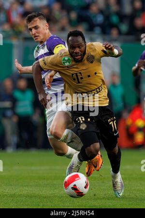 BUDAPEST, HUNGARY - APRIL 24: Yohan Croizet of Ujpest FC