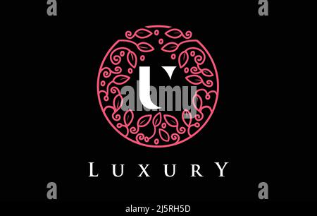 Purple U Letter Logo Luxury. Green Beauty Cosmetics Logo Monogram. Stock Vector