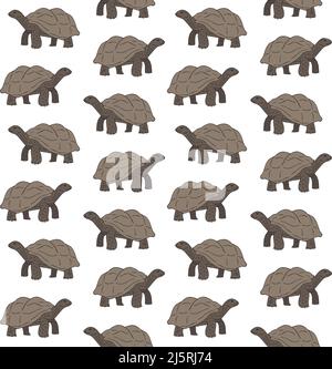 Vector seamless pattern of hand drawn doodle sketch colored turtle isolated on white background Stock Vector
