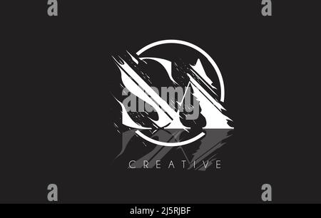 SA Letter Design with Creative Cut and Colorful Rainbow Texture. AS ...