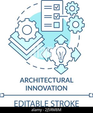 Architectural innovation turquoise concept icon Stock Vector