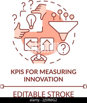 KPIs for measuring innovation terracotta concept icon Stock Vector