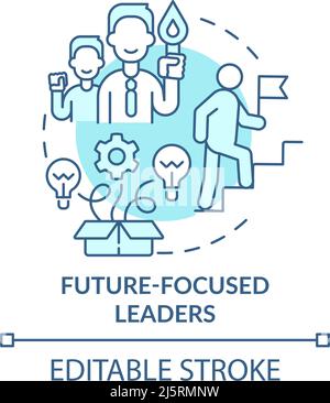 Future-focused leaders turquoise concept icon Stock Vector