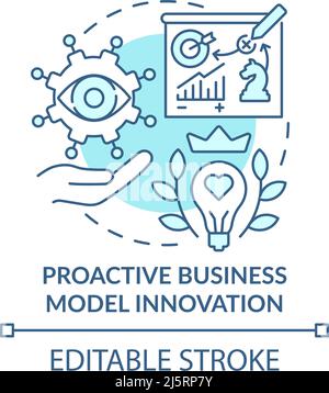 Proactive business model innovation turquoise concept icon Stock Vector