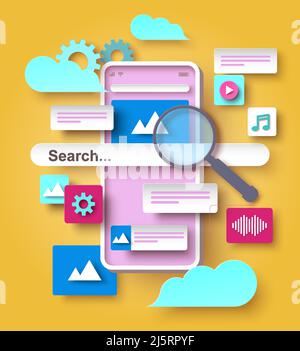 mobile analysis web search engine optimization vector illustration ...