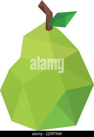 pear low poly Stock Vector