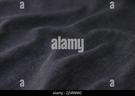 Black grunge fabric texture for background closeup Stock Photo