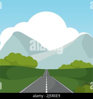 Poster way sun forest landscape vector illustration Stock Vector Image ...