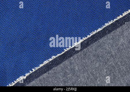 Blue jeans texture macro denim fabric closeup Stock Photo