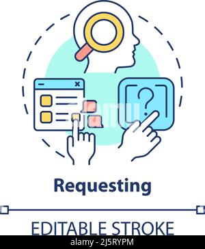 Request for help linear icon concept. Request for help line vector sign ...