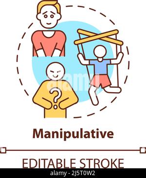Manipulative concept icon Stock Vector