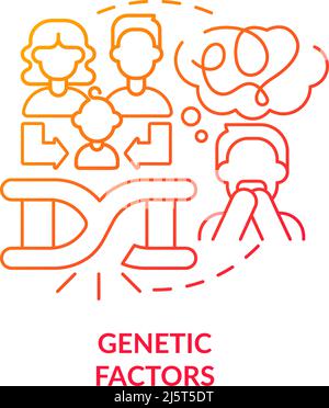 Genetic factors red gradient concept icon Stock Vector