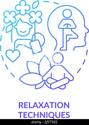 Relaxation techniques blue gradient concept icon Stock Vector