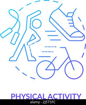 Physical activity blue gradient concept icon Stock Vector