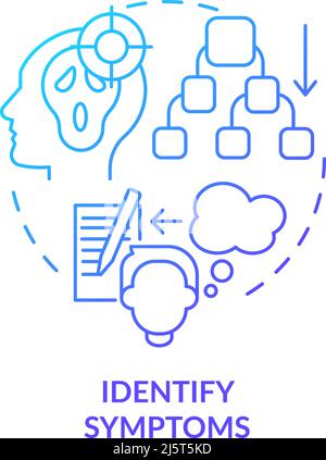 Identify symptoms blue gradient concept icon Stock Vector