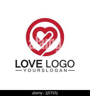 Love logo design,Heart shape logo design Vector Stock Vector