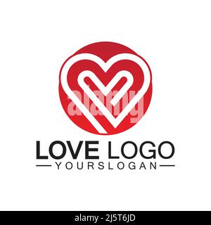 Love logo design,Heart shape logo design Vector Stock Vector