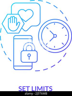 Set limits blue gradient concept icon Stock Vector