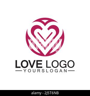 Love logo design,Heart shape logo design Vector Stock Vector