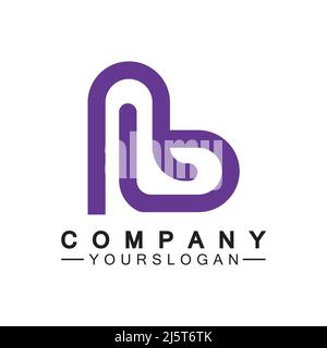 Initial letter B love heart logo design Stock Vector