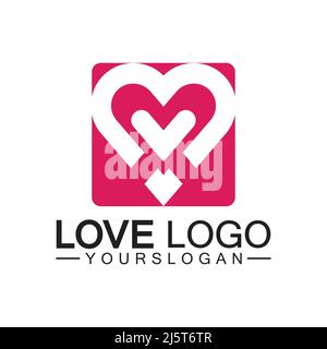 Love logo design,Heart shape logo design Vector Stock Vector