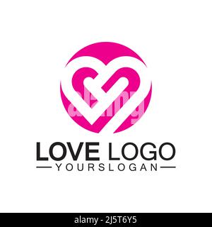 Love logo design,Heart shape logo design Vector Stock Vector
