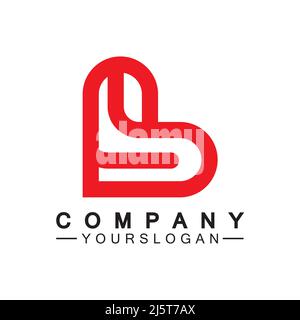 Initial letter B love heart logo design Stock Vector